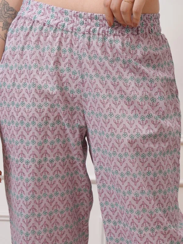 Vishudh Women Lavender Tunic With Trouser