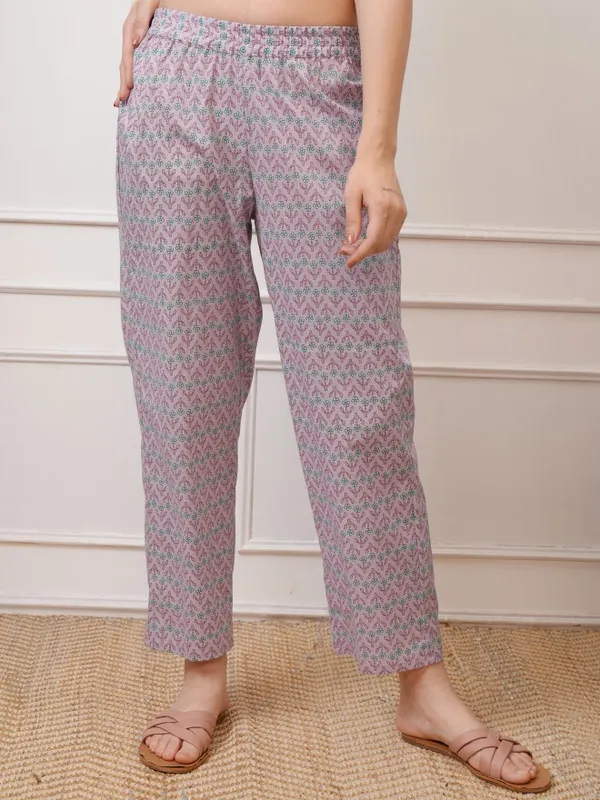 Vishudh Women Lavender Tunic With Trouser