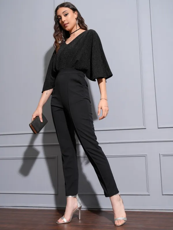Tokyo Talkies Women Black Solid Jumpsuit