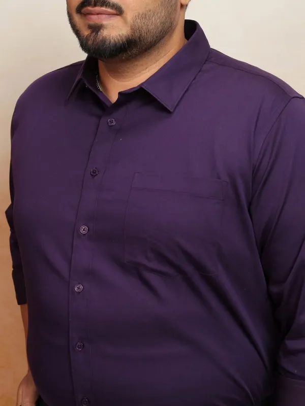 Xtra Ordinary By Highlander Men Purple Solid Regular Fit Casual Shirt