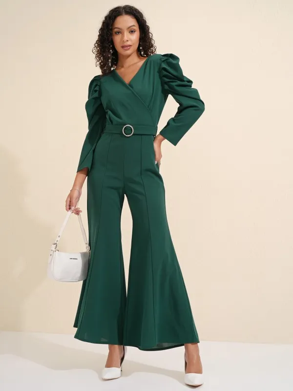 Tokyo Talkies Women Green Solid Jumpsuit