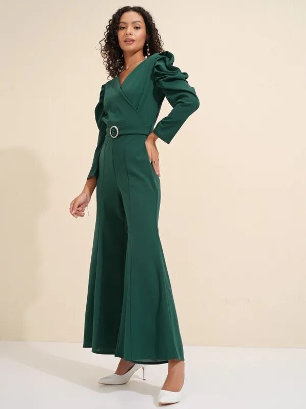 Tokyo Talkies Women Green Solid Jumpsuit