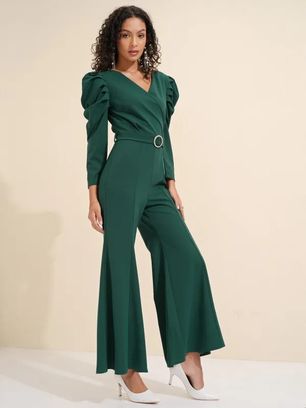 Tokyo Talkies Women Green Solid Jumpsuit