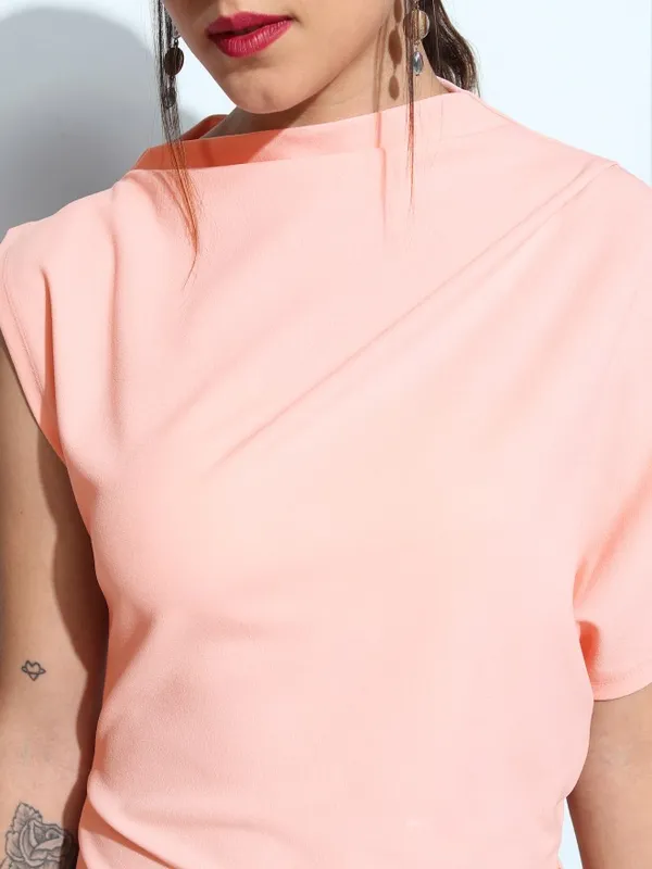 Tokyo Talkies Women Pink Solid Sheath Dress