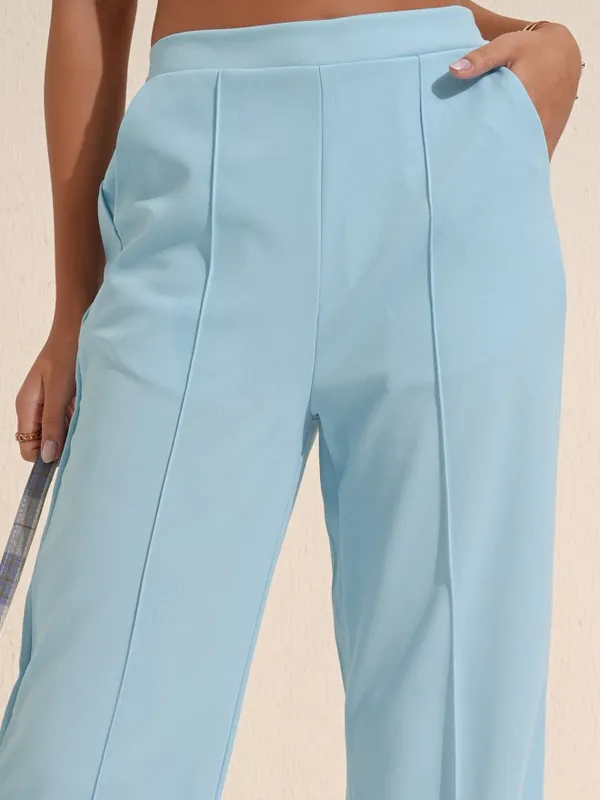 Tokyo Talkies Women Blue Top With Trousers Co-Ords