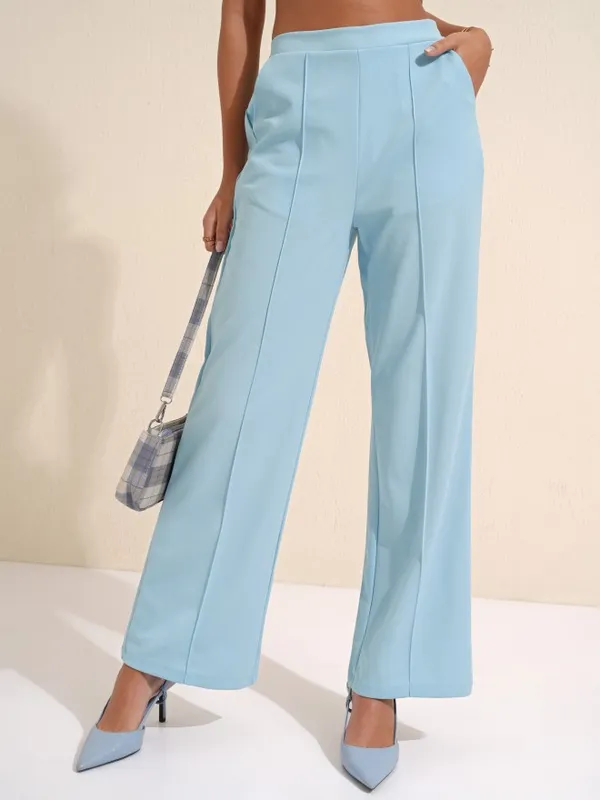 Tokyo Talkies Women Blue Top With Trousers Co-Ords