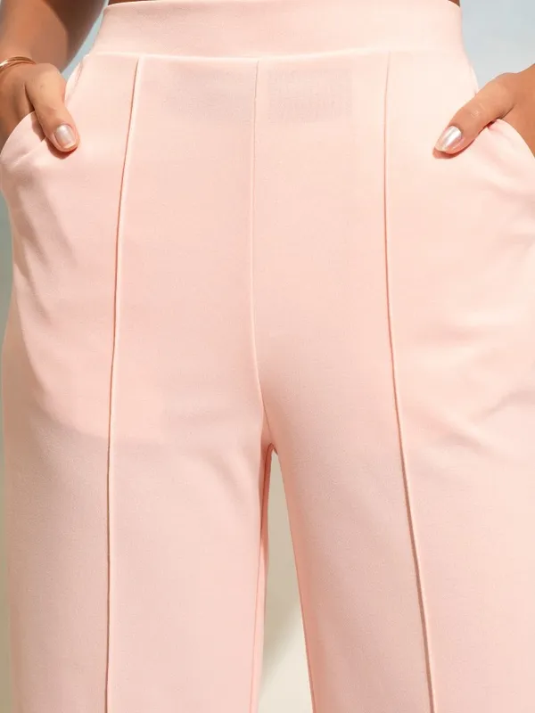 Tokyo Talkies Women Pink Top With Trouser Co-Ords