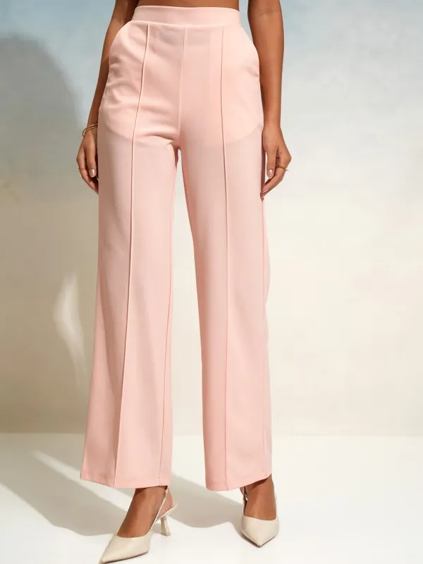 Tokyo Talkies Women Pink Top With Trouser Co-Ords