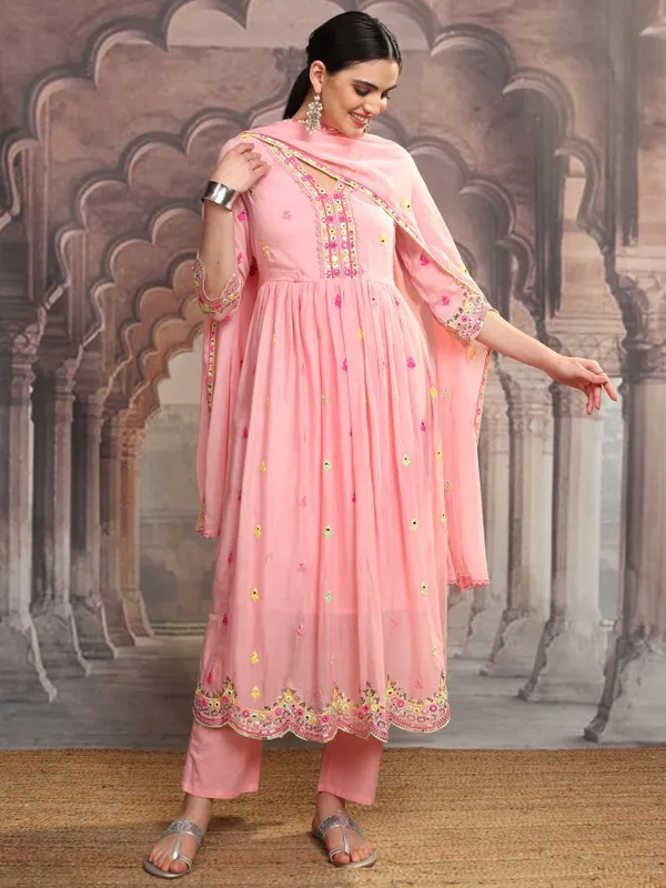 Women Kurta With Trousers & Dupatta