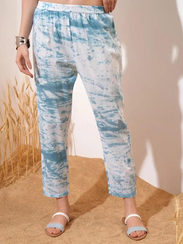 Vishudh Women Blue Embroidered Kurta With Trouser And Dupatta