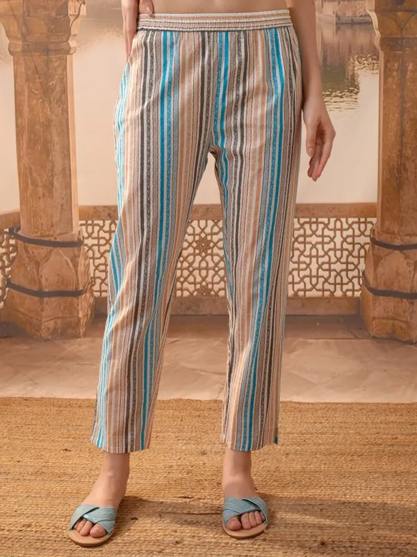 Vishudh Women Brown Printed Kurta With Trousers And Dupatta