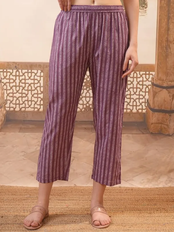 Vishudh Women Maroon Printed Kurta With Trouser And Dupatta