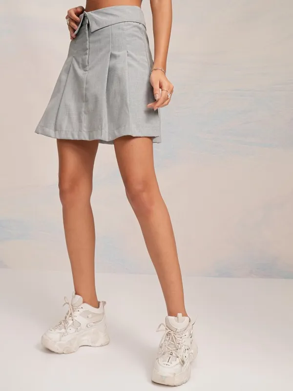 Tokyo Talkies Women Grey Mini Skirt