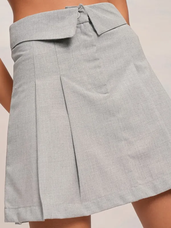 Tokyo Talkies Women Grey Mini Skirt