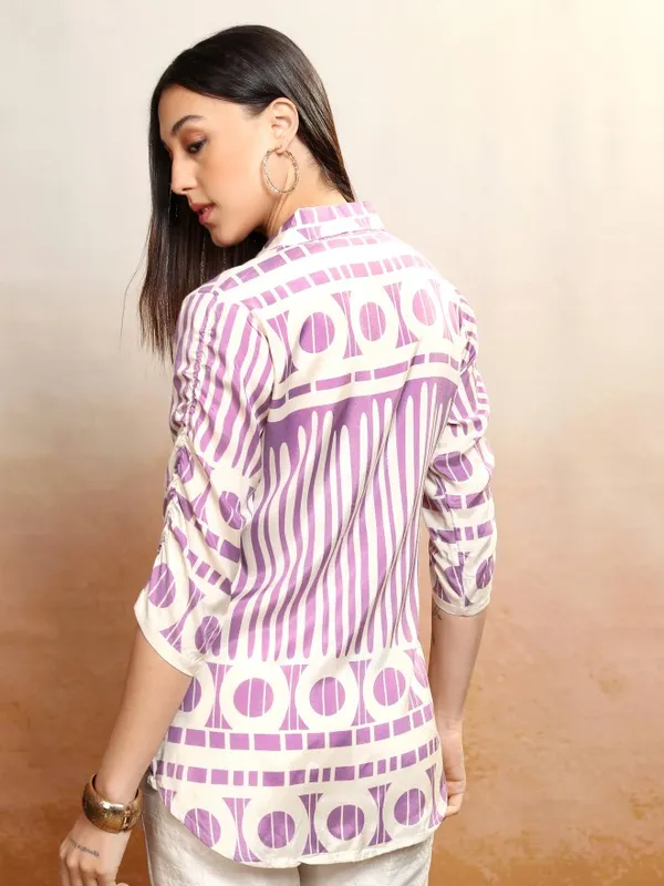 Vishudh Women Purple Printed Top