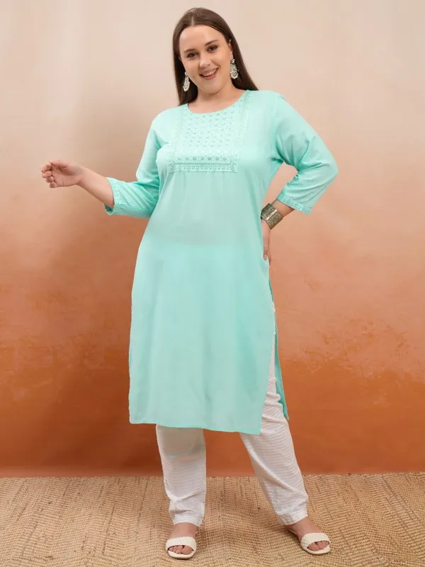 Embroidered Straight Kurta