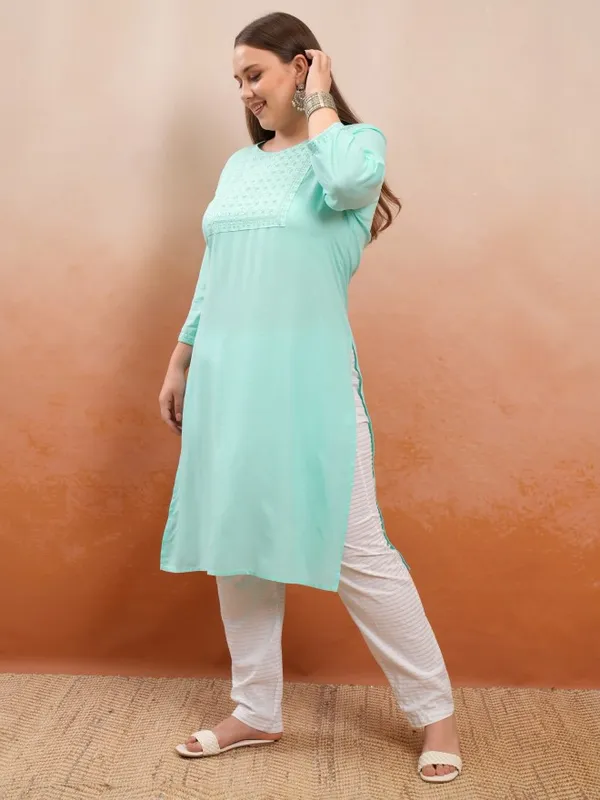 Embroidered Straight Kurta