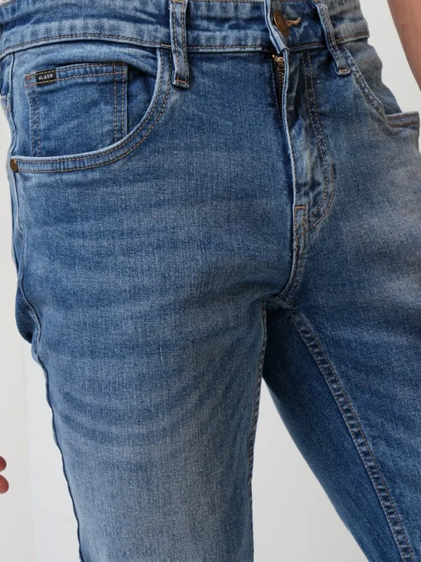  Highlander Men Blue Slim Fit Clean Look Jeans