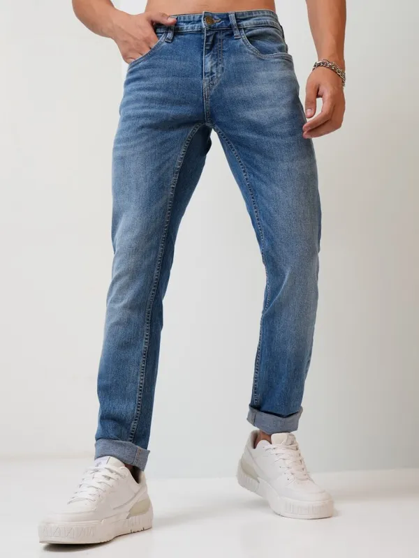  Highlander Men Blue Slim Fit Clean Look Jeans