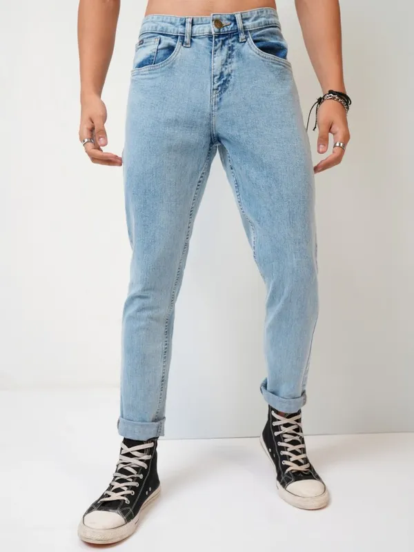  Highlander Men Blue Tapered Fit Clean Look Jeans