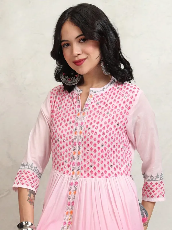 Tokyo Talkies Women Pink Printed Maxi Dress