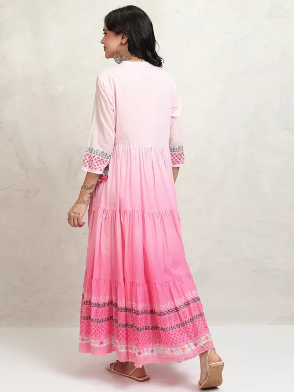 Tokyo Talkies Women Pink Printed Maxi Dress