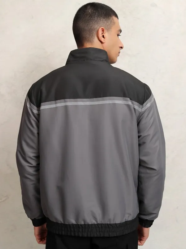 Highlander Men Black Colourblocked Windcheater Jacket
