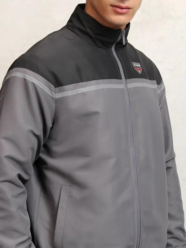 Highlander Men Black Colourblocked Windcheater Jacket