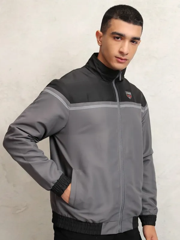 Highlander Men Black Colourblocked Windcheater Jacket