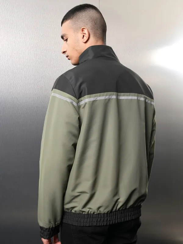 Highlander Men Black Colourblocked Bomber Jacket
