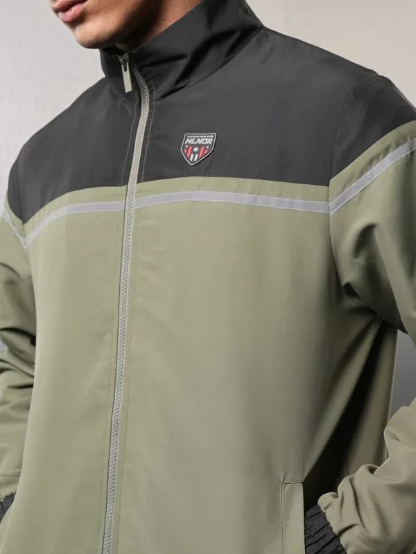 Highlander Men Black Colourblocked Bomber Jacket
