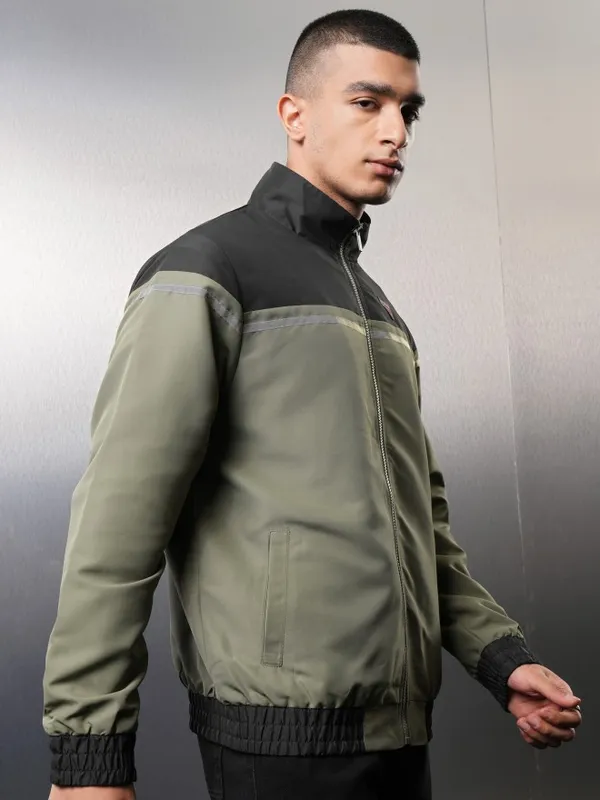 Highlander Men Black Colourblocked Bomber Jacket