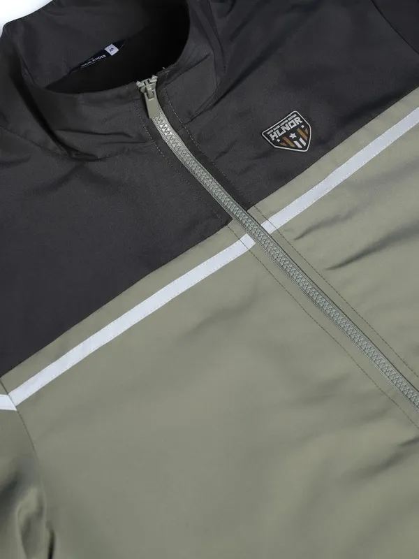 Highlander Men Black Colourblocked Bomber Jacket