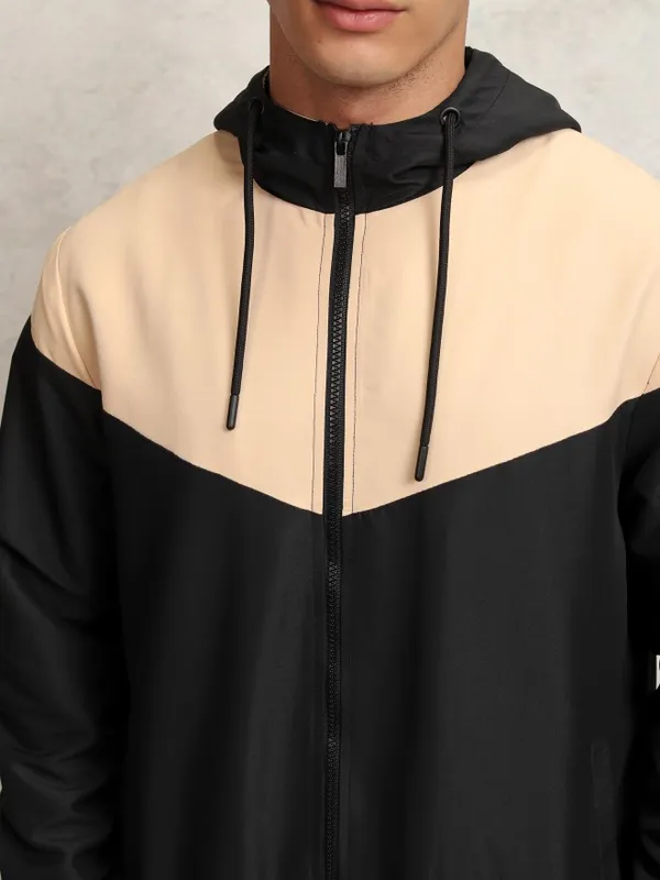 Ketch Men Beige Colourblocked Bomber Jacket