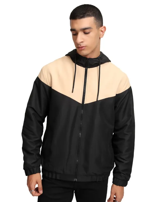 Ketch Men Beige Colourblocked Bomber Jacket