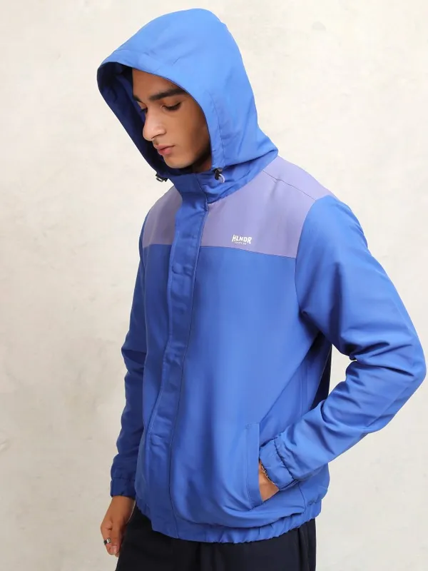 Highlander Men Blue Colourblocked Windcheater Jacket