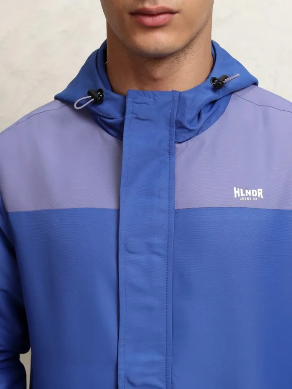 Highlander Men Blue Colourblocked Windcheater Jacket
