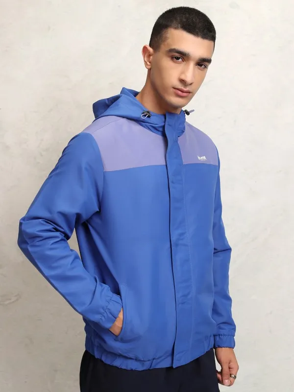 Highlander Men Blue Colourblocked Windcheater Jacket
