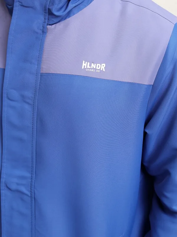 Highlander Men Blue Colourblocked Windcheater Jacket