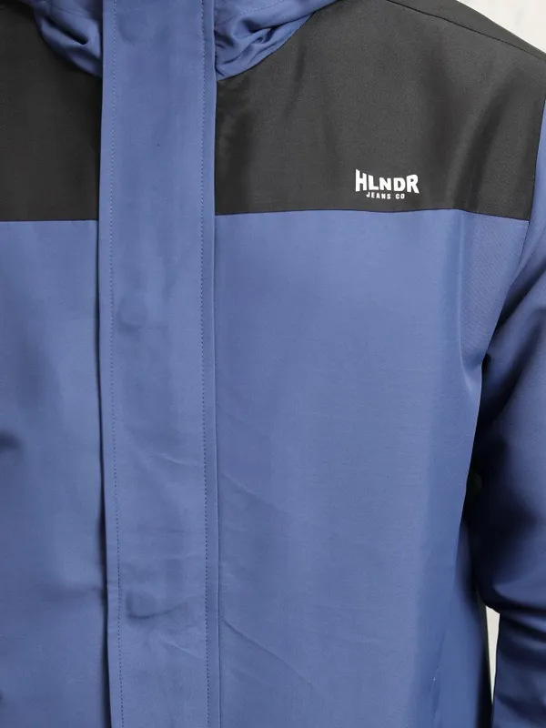 Highlander Men Navy Blue Colourblocked Windcheater Jacket