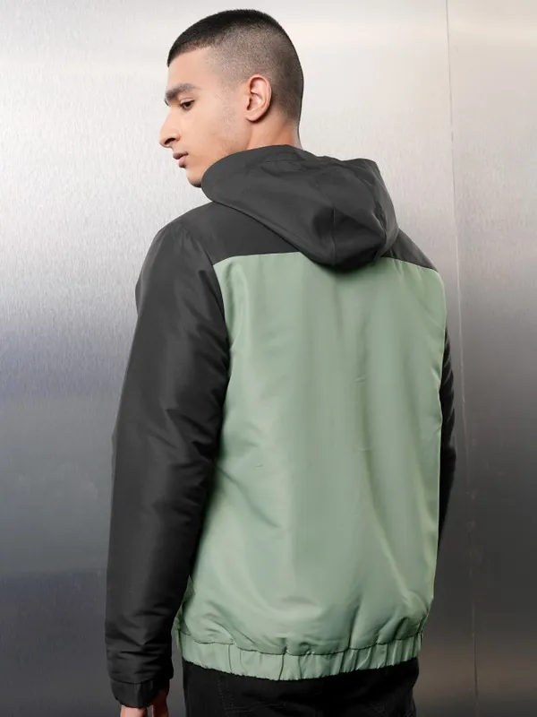 Highlander Men Black Colourblocked Bomber Jacket