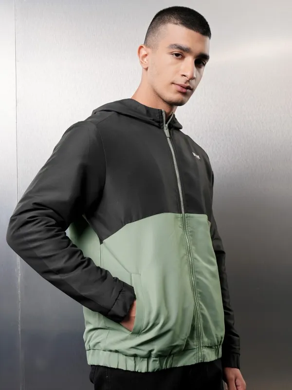 Highlander Men Black Colourblocked Bomber Jacket