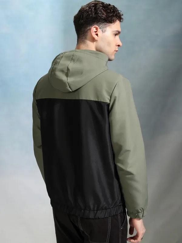 Highlander Men Black Colourblocked Bomber Jacket