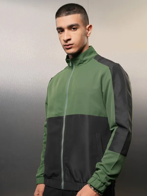 Ketch Men Black Colourblocked Bomber Jacket