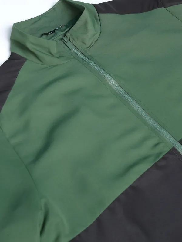 Ketch Men Black Colourblocked Bomber Jacket