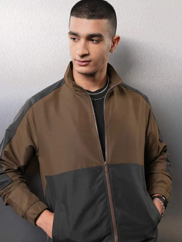 Ketch Men Black Colourblocked Bomber Jacket