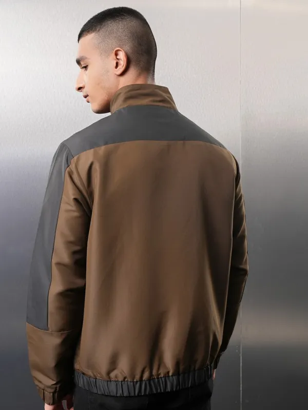 Ketch Men Black Colourblocked Bomber Jacket