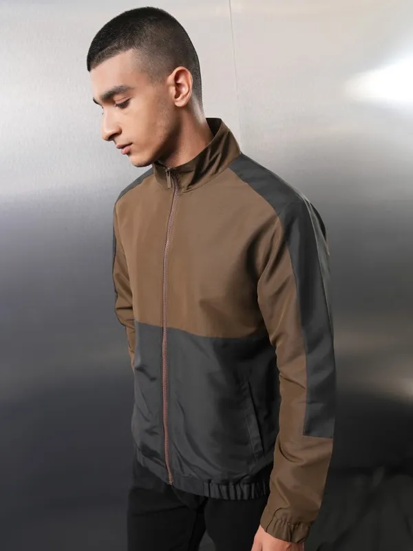 Ketch Men Black Colourblocked Bomber Jacket