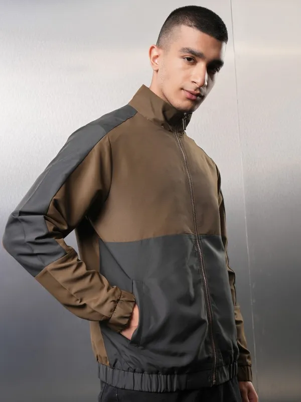 Ketch Men Black Colourblocked Bomber Jacket