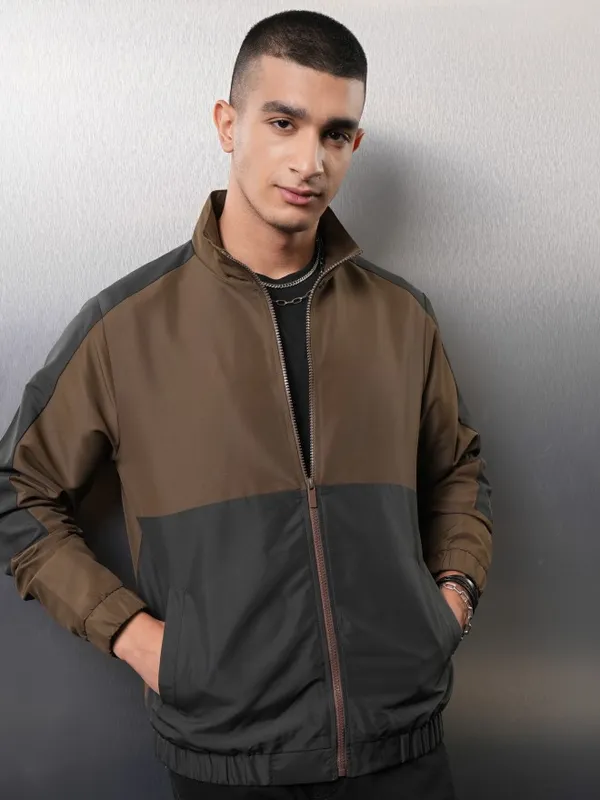 Ketch Men Black Colourblocked Bomber Jacket